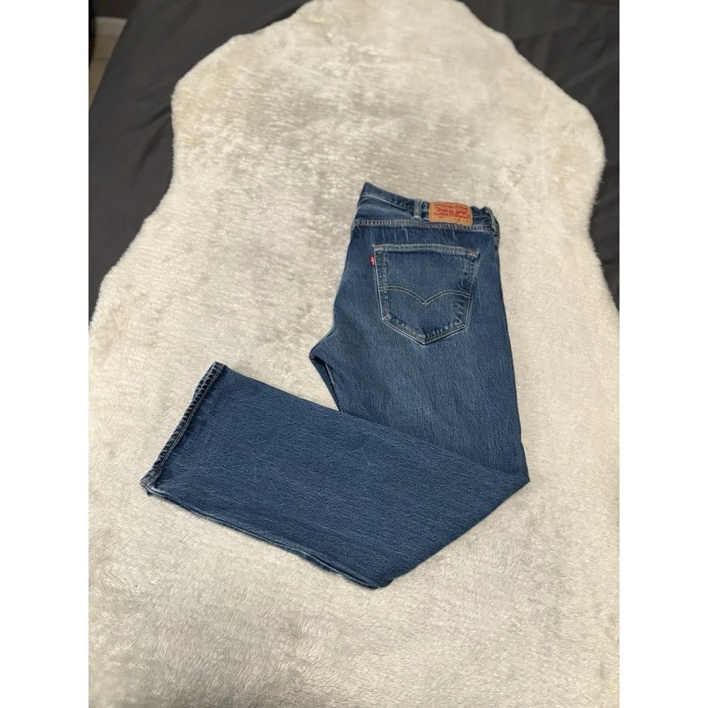 Levi's 501‎ Mens Straight 40x30 Blue Denim Jeans Pants Button Fly